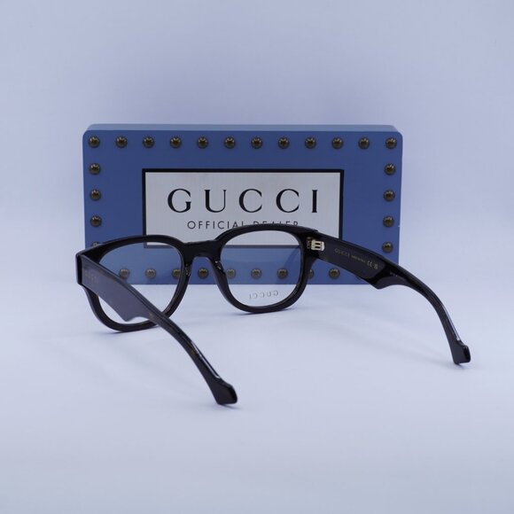 Gucci GG1429O 002 Square Eyeglasses 54mm - Dark Havana - Picture 7 of 12